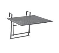 greemotion Tavolino pieghevole da balcone modello “Toulouse”, tavolino da appendere alla ringhiera del balcone, regolabile in altezza, ca. 70 x 47-79 x 88 cm, grigio ferro