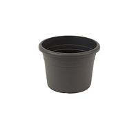 Greemotion Vaso fiori rotondo in plastica con fori Fiona, vaso per piante, ca. 2 litri, diametro ca. 20 cm, altezza ca. 14 cm, grigio antracite