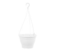 Greemotion Vaso fiori sospeso in plastica Lea, fioriera sospesa rotonda con gancio, vaso da appendere, diametro ca. 25 cm, altezza ca. 16,7 cm, bianco