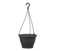 Greemotion Vaso fiori sospeso in plastica Lea, fioriera sospesa rotonda con gancio, vaso da appendere, diametro ca. 25 cm, altezza ca. 16,7 cm, antracite