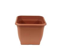 greemotion fioriera Pia terracotta - Vaso da fiori 40x40cm - 25L vasi di fiori angolare - in plastica resistente ai raggi UV Planter - fioriera gelo - Fioriera con fori inferiori - accessori