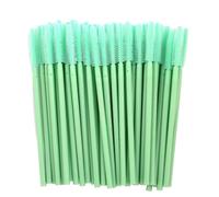 (green) 100 Pieces Disposable Silicone Mascara Applicator Brush Makeup Tool (a)