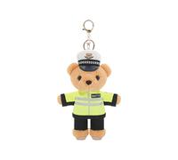 (Green) Adorable Policeman Bear Key Rings Versatile Polices Bear Key Chain Accessory Trendy Bear Pendant Keyrings Ornament orange