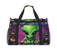 Green Alien 2 Stampa Grande Capacità Mano Carry Bag per le Donne Pieghevole Carry On Tote per Viaggio in Aereo