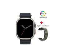 (Green Alpine loop) Orologio intelligente da uomo con schermo HD da 2,12 pollici, bussola, gioco, stress,