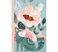 Green and Pink Floral Fox Design Hardcover