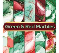 Green and Red Marble Scrapbook Paper Craft Pad: 10 Alcohol Ink Designs, 20 Double-Side Sheets Printed on 8.5"x8.5" Size Paper With Premium Color. ... Decorations, Collage, Cardstock, DIY Etc.