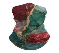 Green And Red Marble with Gold Veins Scaldacollo Unisex Headwrap Antivento Sciarpa A Mezza Faccia per Adulto Estivo Protezione UV Bandana