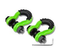 (Green) Anti-Rust 3/4" D-Ring Bow Shackle Isolator Unbreakable for Off-road Vehicles