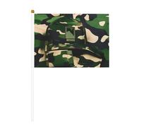 Green Army - Mini bandiera digitale mimetica bianca, con asta solida, colori vivaci e resistente allo sbiadimento, bandiere tenute in mano con lancia