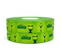 Green Baby Grinch, nastro natalizio largo 2 m x 22 mm, ideale per accessori per decorare torte e idee decorative per confezioni regalo, fiocchi, decorazioni o confezioni per sacchetti