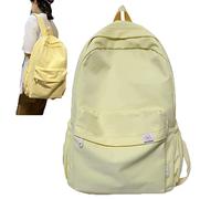 Green Backpack Aesthetic Backpack Back to School Supplies for Teen Middle Girls Aesthetic Kawaii Cute Backpacks (yellow backpack)
