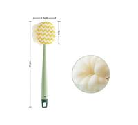 (Green-bath cloth)Rub Bath Brush Long Handle Rub Towel Rub Back Artifact Double-Sided Rub Soft Hair Bath Brush Detachable Bath Power
