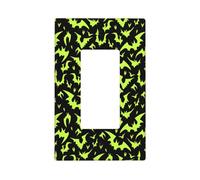 Green Bats Halloween nero fresco Wall Plate Covers, 1- Gang Wall Plates Standard Size 11,2 x 6,9 cm, copertura decorativa interruttore della luce, piastra di copertura di uscita, policarbonato