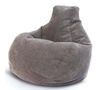 Green Bean© Beanbag con schienale 80x80x90cm - Sedia da gioco con imbottitura 230L in tessuto a coste - Cuscino da pavimento Bean Bag Lounge Stool Relax Poltrona Gamer Gaming Chair Grigio chiaro