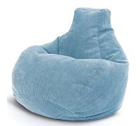 Green Bean© Beanbag con schienale 80x80x90cm - Sedia da gioco con imbottitura 230L in tessuto a coste - Cuscino da pavimento Bean Bag Lounge Seat Stool Relax Poltrona Gamer Gaming Chair Azzurro