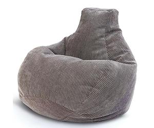 Green Bean© Beanbag con schienale 80x80x90cm - Sedia da gioco con imbottitura 230L in tessuto a coste - Cuscino da pavimento Bean Bag Lounge Stool Relax Poltrona Gamer Gaming Chair Grigio chiaro