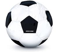 Green Bean© Calcio - Poltrona a sacco già riempita con 300 lt Perle EPS - bambini e adulti 110cm Cuscino gigante per sdraiarsi sedersi Sedia Lounge Poltrona per gaming Rivestimento Lavabile Bianco