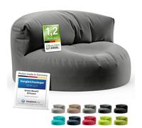 Green Bean Divano a sacco imbottitura | Lounge in design a sacco 90 x 50 cm con schienale ergonomico e rivestimento lavabile | Adatto per interni ed esterni in Antracite