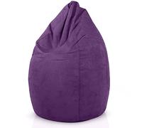 Green Bean© Poltrona a sacco con schienale 60x60x90cm - Cuscino per interni 220Lt riempimento accogliente e lavabile - Cuscino da pavimento pouf sedia sgabello
