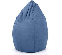 Green Bean© Poltrona a sacco con schienale 60x60x90cm - Cuscino per interni 220Lt riempimento accogliente e lavabile - Cuscino da pavimento pouf sedia sgabello