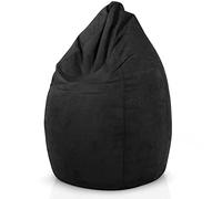 Green Bean© Poltrona a sacco con schienale 60x60x90cm - Cuscino per interni 220Lt riempimento accogliente e lavabile - Cuscino da pavimento pouf sedia sgabello