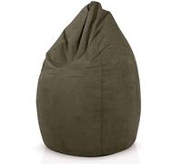 Green Bean© Poltrona a sacco con schienale 60x60x90cm - Cuscino per interni 220Lt riempimento accogliente e lavabile - Cuscino da pavimento pouf sedia sgabello