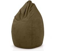 Green Bean© Poltrona a sacco con schienale 60x60x90cm - Cuscino per interni 220Lt riempimento accogliente e lavabile - Cuscino da pavimento pouf sedia sgabello