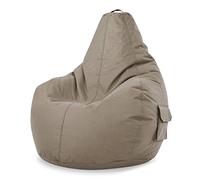 Green Bean© Poltrona a sacco con schienale 80x70x90cm - Sedia Gaming 230 litri di imbottitura accogliente, morbida, e lavabile - Cuscino pavimento Pouf Sgabello Poltrona da gioco Relax Khaki