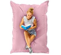 Green Bean© Poltrona a sacco da interni XXL 140x180cm 380 Lt imbottitura in perle EPS per bambini e adulti Cuscino gigante Lavabile Resistente alle intemperie Cuscino per pavimento Corallo pastello