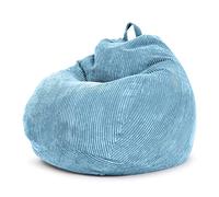 Green Bean© Poltrona a sacco da interno 90x110cm Imbottitura EPS & Velluto a coste morido accogliente lavabile - Cuscino Pavimento Lounge Sedia Sgabello Relax Pouf Bambini Adulti Blu chiaro BabyBlu