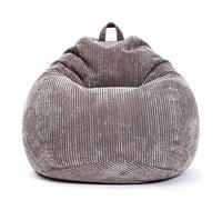 Green Bean© Poltrona a sacco da interno 90x110cm Imbottitura EPS & Velluto a coste morido accogliente lavabile - Cuscino Pavimento Lounge Sedia Sgabello Relax Pouf Bambini Adulti Grigio
