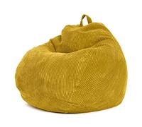 Green Bean© Poltrona a sacco da interno 90x110cm Imbottitura EPS & Velluto a coste morido accogliente lavabile - Cuscino Pavimento Lounge Sedia Sgabello Relax Pouf Bambini Adulti Giallo