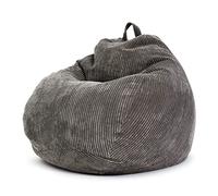 Green Bean© Poltrona a sacco da interno 90x110cm Imbottitura EPS & Velluto a coste morido accogliente lavabile - Cuscino Pavimento Lounge Sedia Sgabello Relax Pouf Bambini Adulti Antracite