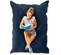Green Bean© Poltrona a Sacco XXL 140x180cm 380 Litri Bambini & Adulti Imbottitura Perle EPS Gigante Grande Esterno Lavabile Impermeabile Cuscino per sdraiarsi per Pavimento Sedia Blu Scuro