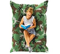 Green Bean© Poltrona a Sacco XXL 140x180cm 380 Litri Bambini & Adulti Imbottitura Perle EPS Gigante Grande Esterno Lavabile Impermeabile Cuscino per sdraiarsi per Pavimento Sedia Verde Mimetico