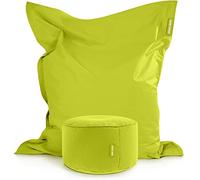 Green Bean© Set da 2 poltrona a sacco XXL con pouf riempiti con perline EPS - Poltrona a sacco gigante 140x180 Cuscino per sdraiarsi Sedia Lounge Cuscino per pavimento