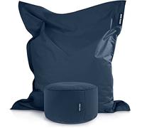 Green Bean© Set da 2 poltrona a sacco XXL con pouf riempiti con perline EPS - Poltrona a sacco gigante 140x180 Cuscino per sdraiarsi Sedia Lounge Cuscino per pavimento