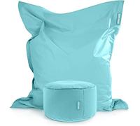 Green Bean© Set da 2 poltrona a sacco XXL con pouf riempiti con perline EPS - Poltrona a sacco gigante 140x180 Cuscino per sdraiarsi Sedia Lounge Cuscino per pavimento