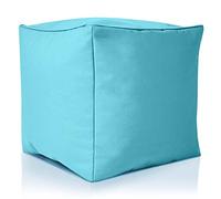 Green Bean© Sgabello a sacco 40x40x40cm con imbottitura in perle EPS Pouf Cuscino Poggiapiedi per poltrona a sacco Cuscino per pavimento bambini e adulti solleva le gambe siediti Acquamarina