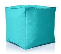 Green Bean© Sgabello a sacco 40x40x40cm con imbottitura in perle EPS Pouf Cuscino Poggiapiedi per poltrona a sacco Cuscino per pavimento bambini e adulti solleva le gambe siediti Turchese