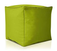 Green Bean© Sgabello a sacco 40x40x40cm con imbottitura in perle EPS Pouf Cuscino Poggiapiedi per poltrona a sacco Cuscino per pavimento bambini e adulti solleva le gambe siediti Verde
