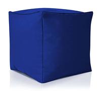 Green Bean© Sgabello a sacco 40x40x40cm con imbottitura in perle EPS Pouf Cuscino Poggiapiedi per poltrona a sacco Cuscino per pavimento bambini e adulti solleva le gambe siediti Blu