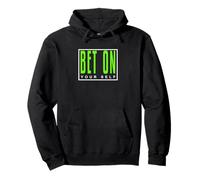 Green Bet On You Grafica Verde Felpa con Cappuccio