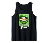 Green Bite The Bullet Green Graphic Canotta