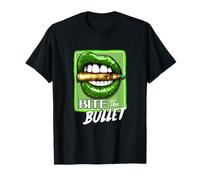 Green Bite The Bullet Green Graphic Maglietta
