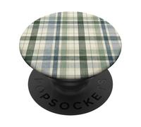 Green Blue Classic Gingham Pattern PopSockets PopGrip Adesivo