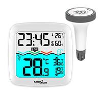 Green Blue GB216 Termometro di Piscina con Stazione di meteo Termometro digitale galleggiante per piscina SPA Funzione orologio