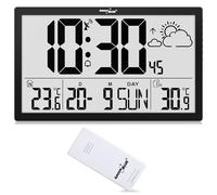 Stazione meteorologica Orologio Digitale da Parete con Sensore Esterno 37x22,5