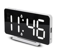 Green Blue GB383 -Orologio Sveglia digitale a LED facile Lettura con funzione sveglia e termometro, doppia sveglia con funzione snooze display LED, porta di ricarica USB